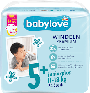 Plienky Premium - veľ. 5+ juniorplus (11-18 kg) babylove
