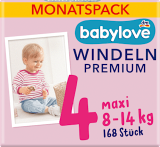 Plienky Premium - veľ. 4 maxi (8-14 kg) Monats Pack babylove