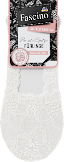 Füßlinge mit Spitze & Baumwoll-Sohle weiß Gr. 35-38 Fascino