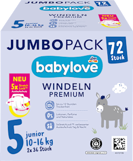 JUMBOPACK Premium pelene junior, veličina 5 (10-16 kg), 2x36kom babylove