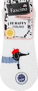 Füßlinge mit Dackel-Motiv weiß, Gr. 39-42 Fascino