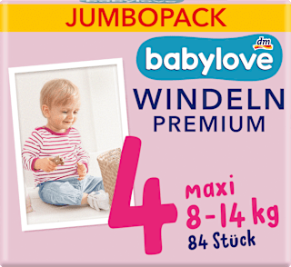 Plienky Premium - veľ. 4 maxi (8-14 kg) Jumbo Pack babylove