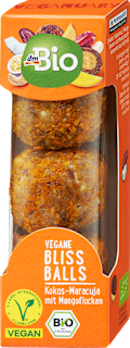 Vegane Bliss Balls Kokos-Maracuja mit Mangoflocken 3x20g dmBio