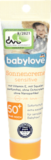 sensitive dečija krema za zaštitu od sunca, SPF 50+, putna ambalaža babylove