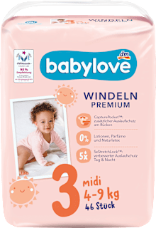 Premium plenice midi 3, 4-9 kg babylove
