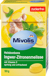 Tvrde bombone sa ukusom đumbira i matičnjaka, sa zaslađivačima Mivolis