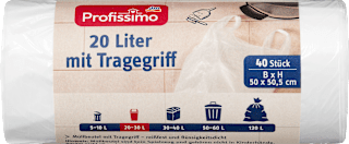 Vreče za smeti z ročaji, 20 l Profissimo