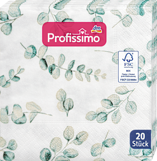 Cocktailservietten "Eukalyptus" (25x25 cm) Profissimo