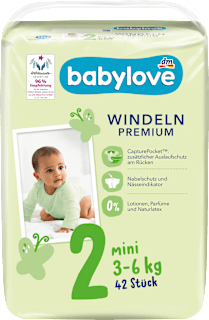 Pieluszki Premium rozmiar 2, mini, 3-6 kg babylove