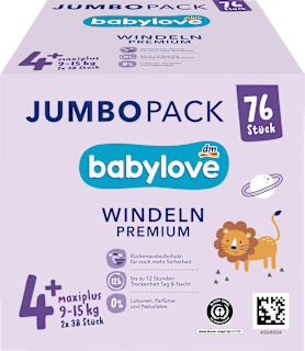 Scutece premium jumbo numărul 4+ babylove