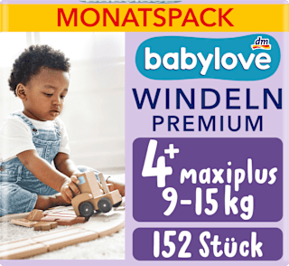 Plienky Premium - veľ. 4+ maxiplus (9-15 kg) Monats Pack babylove