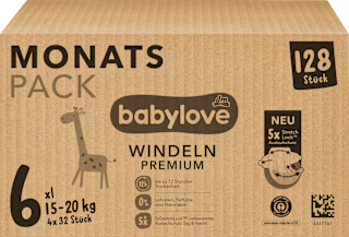 Pannolini premium misura 6 xl (15-20 kg) confezione mensile babylove