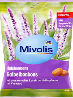 Tvrde bombone ukusa žalfije sa zaslađivačima i vitaminom C Mivolis