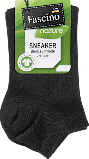 Sneakersocken mit Bio-Baumwolle schwarz Gr. 39-42 Fascino