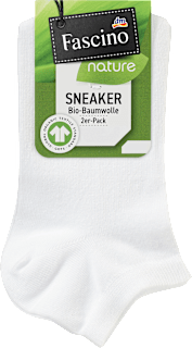Sneakersocken mit Bio-Baumwolle weiß Gr. 39-42 Fascino