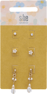 Ohrstecker-Set mit Perlen Anhänger (3 Paar) SHE