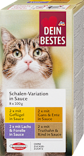 Nedves eledel válogatás felnőtt macskáknak szószban, multipack Dein Bestes