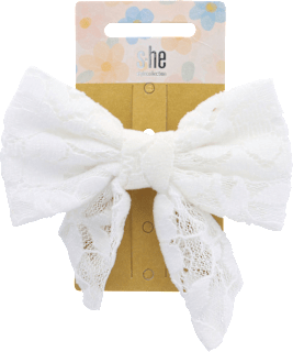 Patentspange Schleife weiß s-he stylecollection