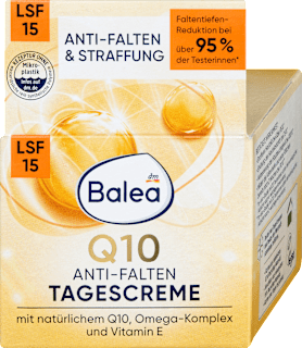 Dnevna krema za obraz proti gubam z naravnim koencimom Q10, omega kompleksom in vitaminom E, ZF 15 Balea