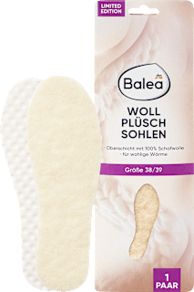 Einlegesohlen Wollplüsch Gr. 38/39 (1 Paar) Balea