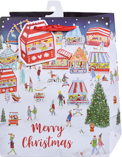 Pungă de cadou cu motiv și inscripție de Crăciun, diverse versiuni Profissimo