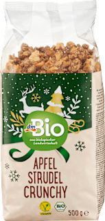 Bio hrustljavi muesli s sušenimi jabolki in praženimi mandlji dmBio