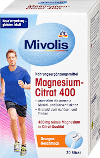 Magnezijum-citrat 400, dodatak ishrani sa zaslađivačima u kesicama Mivolis