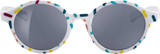 Sonnenbrille Kinder weiß mit bunten Konfetti SUNDANCE