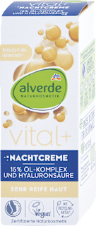 Nočna krema Vital+ z oljnim kompleksom in hialuronsko kislino alverde NATURKOSMETIK