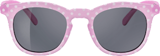 Sonnenbrille Kids rosa Gestell mit weißen Punkten & runde Gläser SUNDANCE