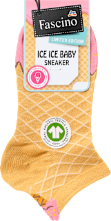 Sneakersocken mit Eis-Motiv beige Gr. 39-42, 1 St