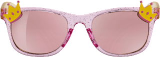 Sonnenbrille Kids rosa, durchsichtiges rosa Gestell mit Krönchen SUNDANCE