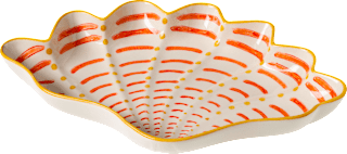 Servierplatte aus Keramik "Muschel", orange/gelb (30,5x20,5x4 cm), 1 St