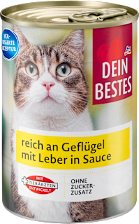 Hrană umedă pentru pisici adulte in sos cu aromă de ficat Dein Bestes