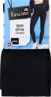 Leggings in Ripp-Optik schwarz Gr. 38/40 Fascino