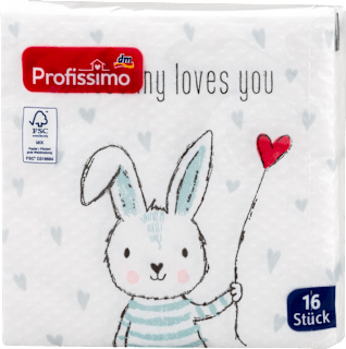 Коктейлни салфетки Some bunny loves you, (25x25 cm) Profissimo