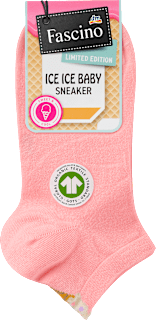 Sneakersocken mit Fersenmotiv Eis rosa Gr. 39-42, 1 St