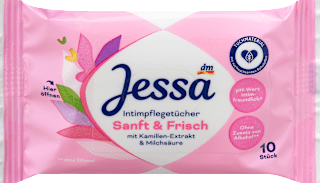 Vlažne maramice za intimnu negu - sa ekstraktom kamilice i mlečnom kiselinom Jessa