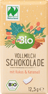 Vollmilch Schokolade mit Kokos & Karamell dmBio