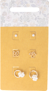 Ohrstecker-Set Perlen und Schmetterling SHE