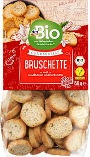 Knabbergebäck Bruschette Knoblauch und Kräuter dmBio