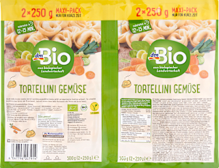 Bio tortelini z zelenjavnim polnilom - maxi pakiranje dmBio