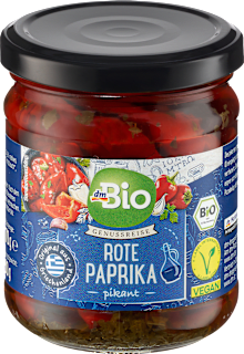 Bio pekoča rdeča paprika v olju, z zelišči dmBio