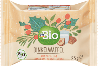 Био вафла от спелта с пълнеж от млечен лешников нуга крем dmBio