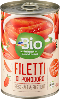 Paradajky vo vlastnej šťave Filetti lúpané, krájané dmBio