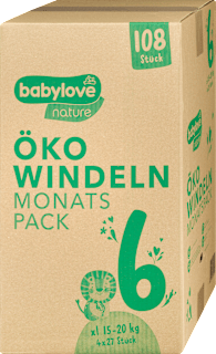 Ekologické plienky - veľ. 6 xl (15-20 kg) Monats Pack babylove nature