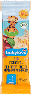 Био плодово-зърнен бар с ябълка, банан и манго. babylove