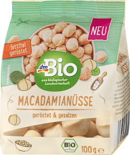 Noci di macadamia Bio tostate e salate dmBio