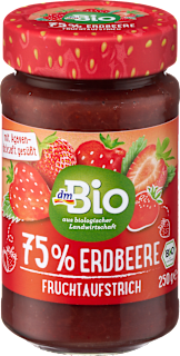 Jahodová ovocná nátierka, 75 % jahody dmBio