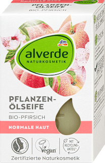Seifenstück Pflanzenölseife mit Pfirsich alverde NATURKOSMETIK